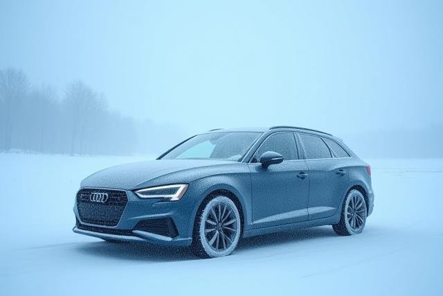 Téli felkészítés: Jégkáka borította autó egy havas téli tájban.