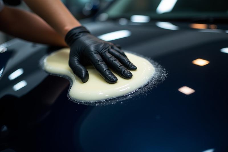 Autó waxolása téli felkészítéshez, védőréteg felvitele